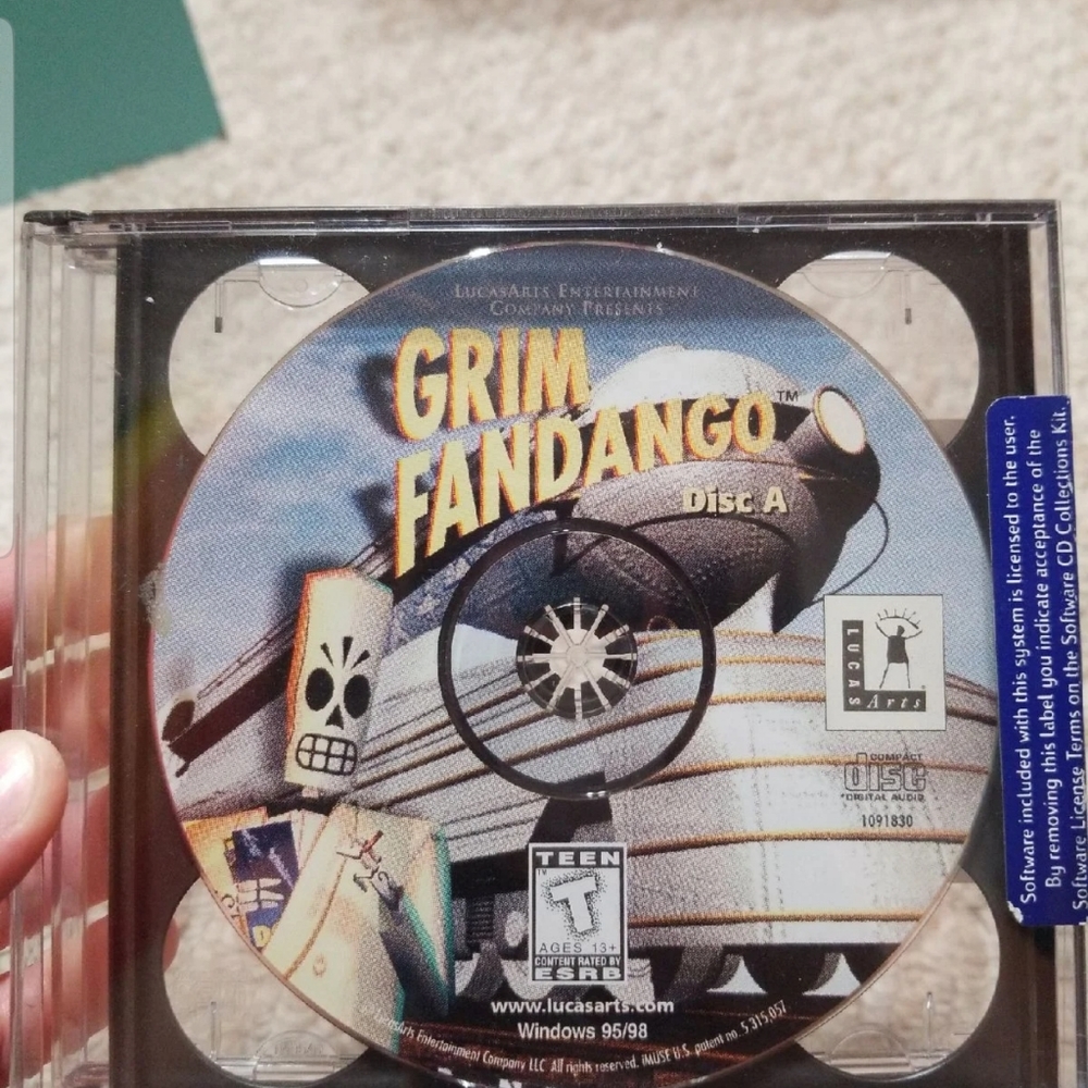 Vintage Grim Fandango by Lucus Arts Rated Teen PC Game